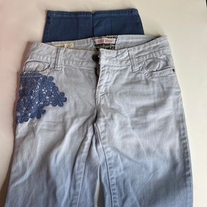 Hot Kiss Skinny Lilly Ombre Jeans with Embroidery Detail